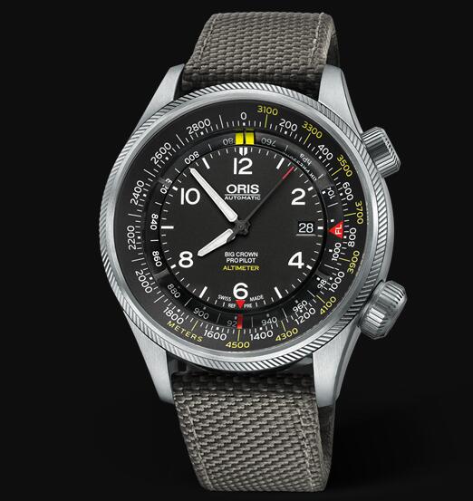 Review Oris Aviation Big Crown Propilot ALTIMETER WITH METER SCALE 47mm Replica Watch 01 733 7705 4164-Set 5 23 17FC